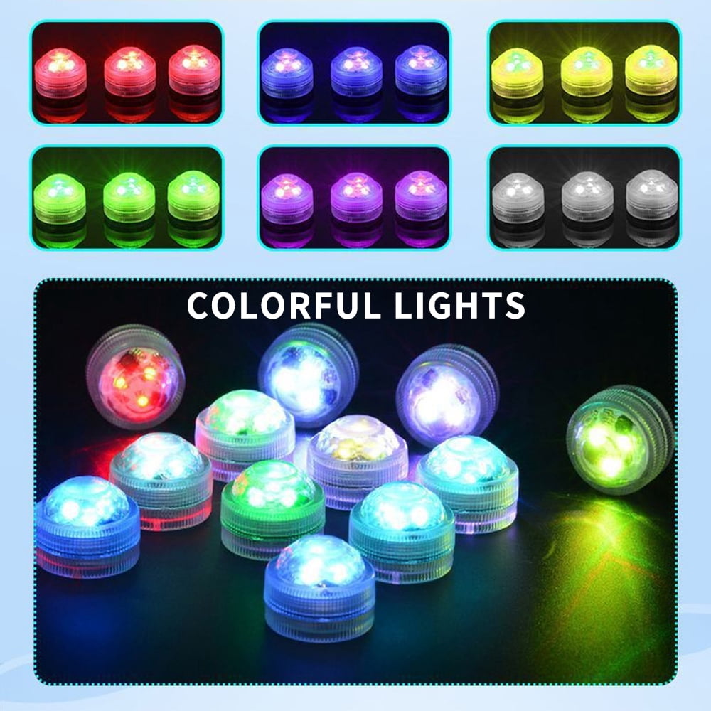 Tianherq 8 Pack 13 Colors Changing Submersible LED Lights with Remote, 3LEDs Pool Lights with Magnets Suction Cups for Ponds