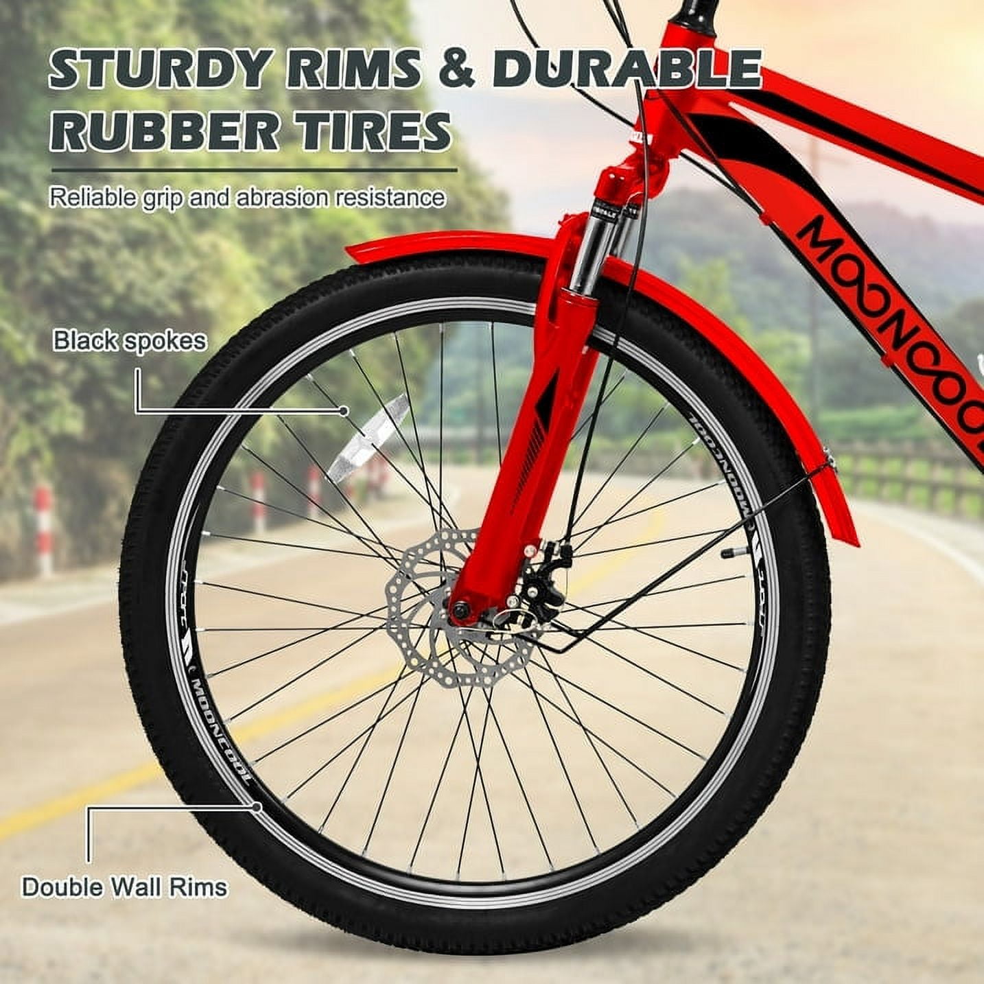 ABORON 24/26/27.5 Inch Adult Mountain Tricycle, 7 Speed Three Wheel MTB, Adults Trikes Cruiser Bikes with Shopping Basket & Accessories, Exercise Men's Women's Tricycles