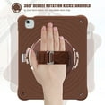 thumbnail image 4 of for iPad Air 13" 2025/2024 Case, Durable Sturdy Protection Case with Rotation Stand, Portable Hand Strap and Shoulder Strap Pencil Holder, Heavy Duty Shockproof Anti-Drop Cover, Chocolate, 4 of 20