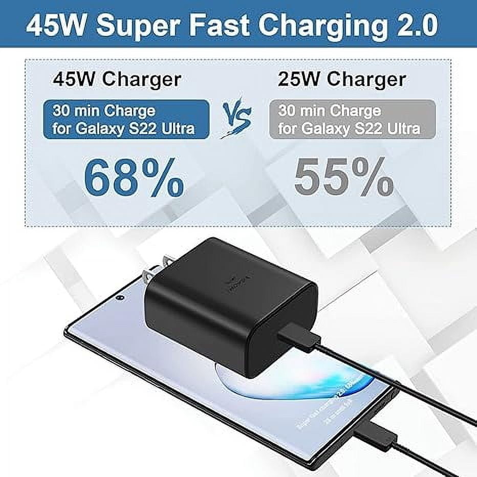 45W Super Fast Charger USB C Wall Charger Block & Type C Fast Charging Cable Cord Compatible with Samsung Galaxy S24/S23/S22/S21/S20/Ultra/Plus/FE,Note 20/10,Galaxy Tab S9,Z Fold/Z Flip,A54,A14