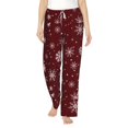 thumbnail image 2 of Goofa Romantic white snowflakes Printed Soft Pajama Pants for Women, Wide Leg Comfy Casual Lounge Yoga Pants-Large, 2 of 9