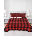 thumbnail image 3 of Black Red Plaid Twin Size Down Alternative Comforter, Lightweight Comforter Quilt Bedding Set with Pillow Shams Vintage Rustic Buffalo Checked Gingham All Seasons Bed Comforter Duvet Insert 68"x86", 3 of 7