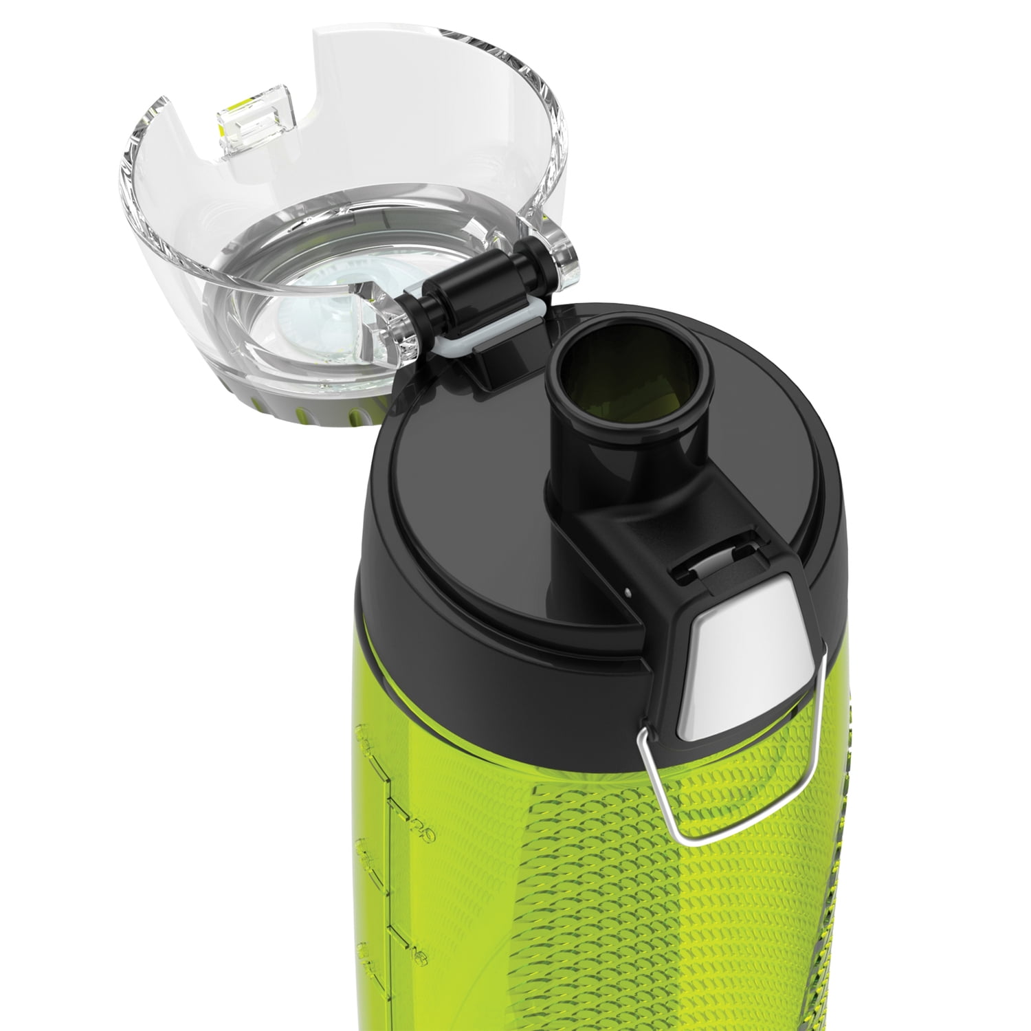 Plastic Water Bottle 24 oz with Inside Straw - BPA Free, Screw-On Cap, Flip  Top Nozzle Mechanism - Slim Translucent Body - Eastman Tritan Copolyester