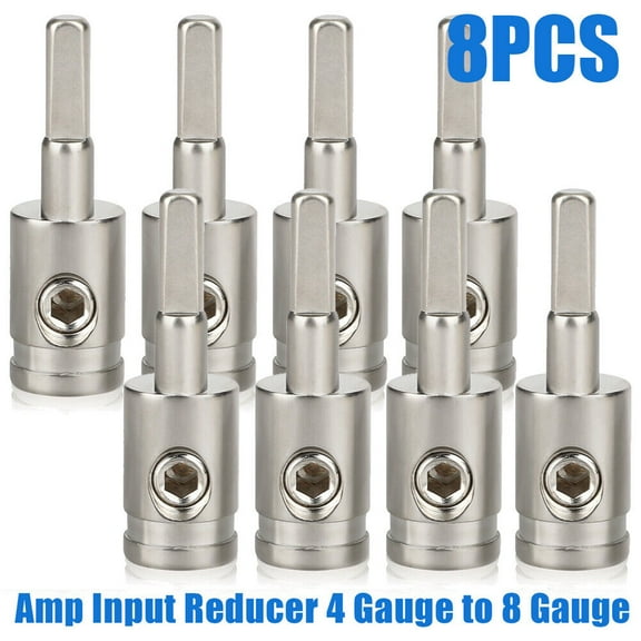 8PCS Car Audio Amp Input Reducer 4 Gauge to 8 Gauge Wire Reducer Power and Ground