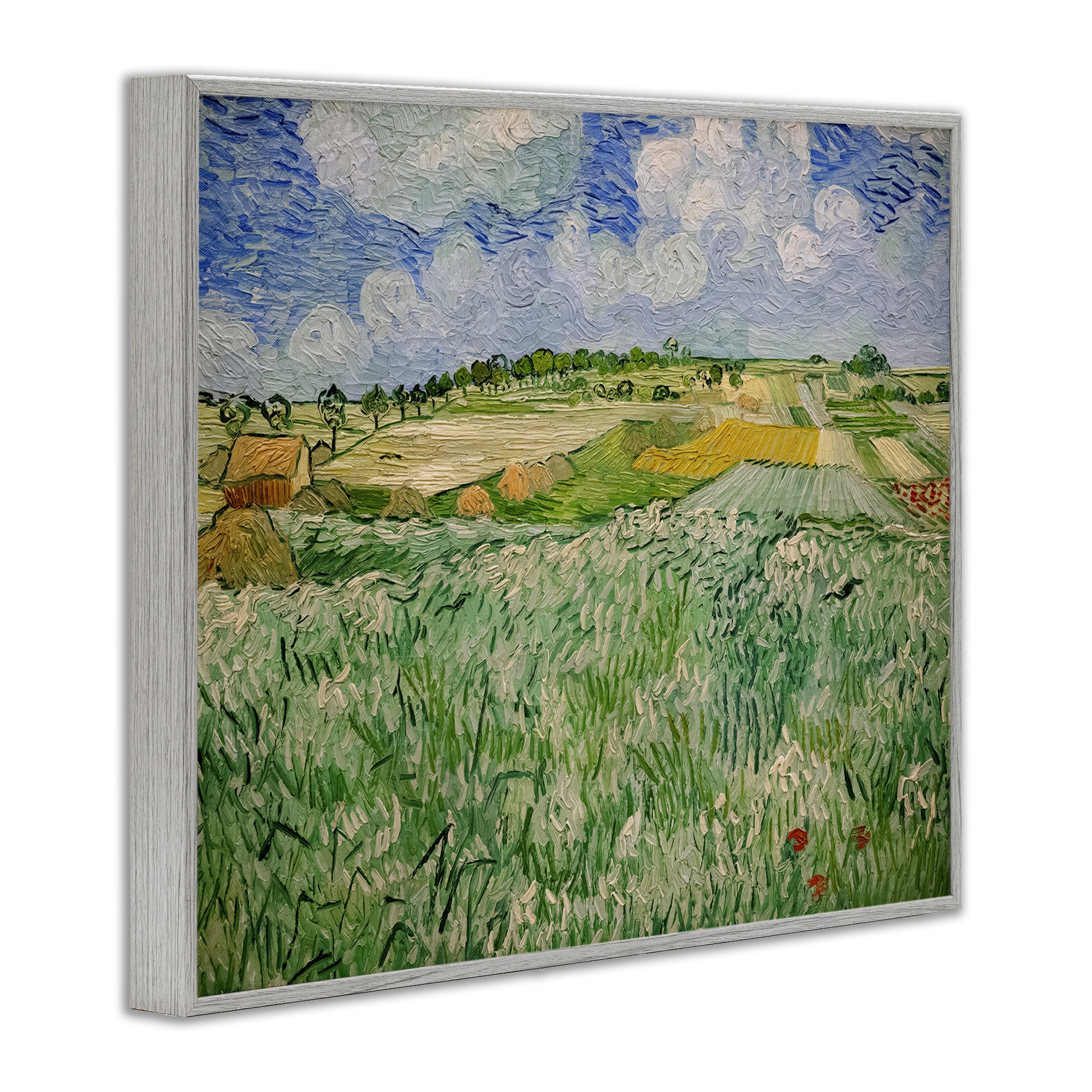Stupell Industries Plain Near Auvers Painting Gray Framed Giclee Art, design by Vincent Van Gogh