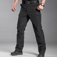 thumbnail image 2 of GrmtClth Mens Hiking Pants Ripstop Waterproof Cargo Pants Casual Breathable Flex Stretch Travel Pants Fishing Trousers with Multi Pockets(No Belt) Black XXL, 2 of 8