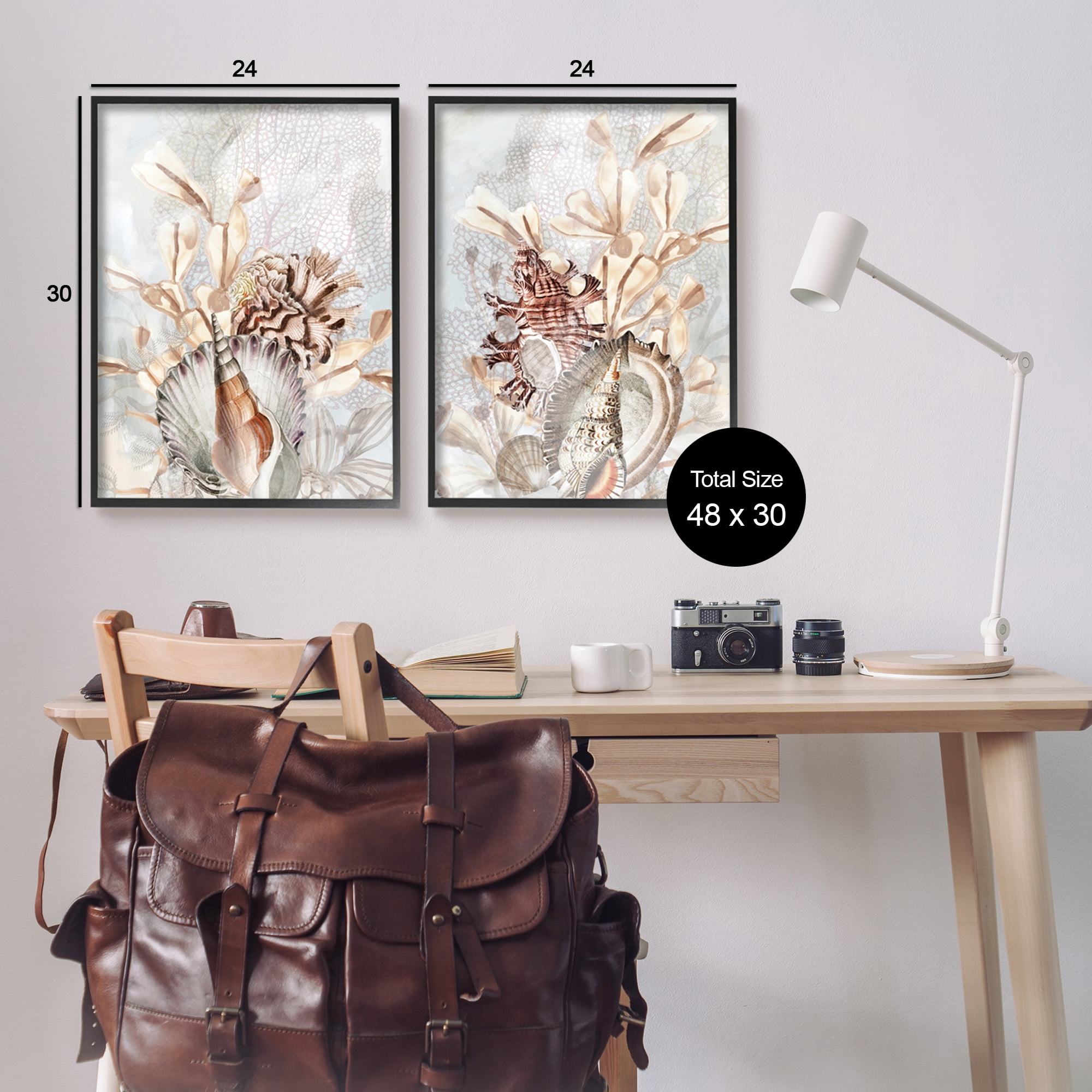 Stupell Industries Grey & Beige Sea Life Animals & Insects Painting Black Framed Art Print Wall Art, 24 x 30
