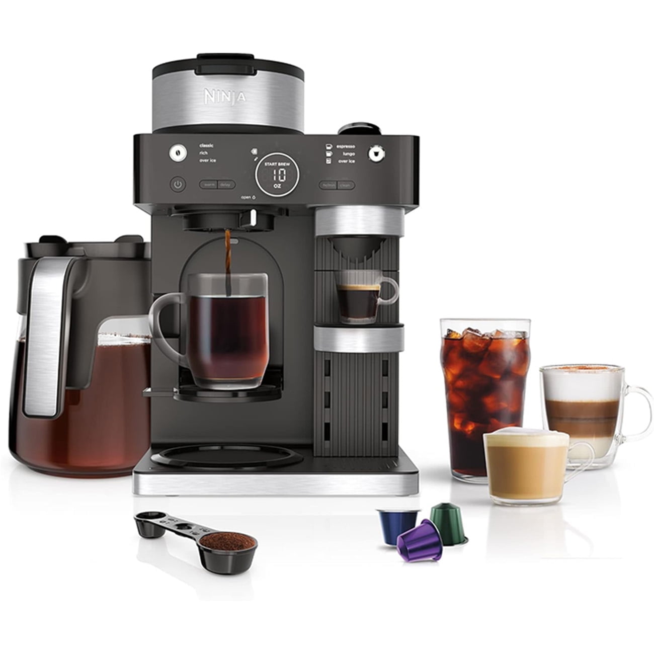 Restored Ninja CFN602 Espresso & Coffee Barista System, Single