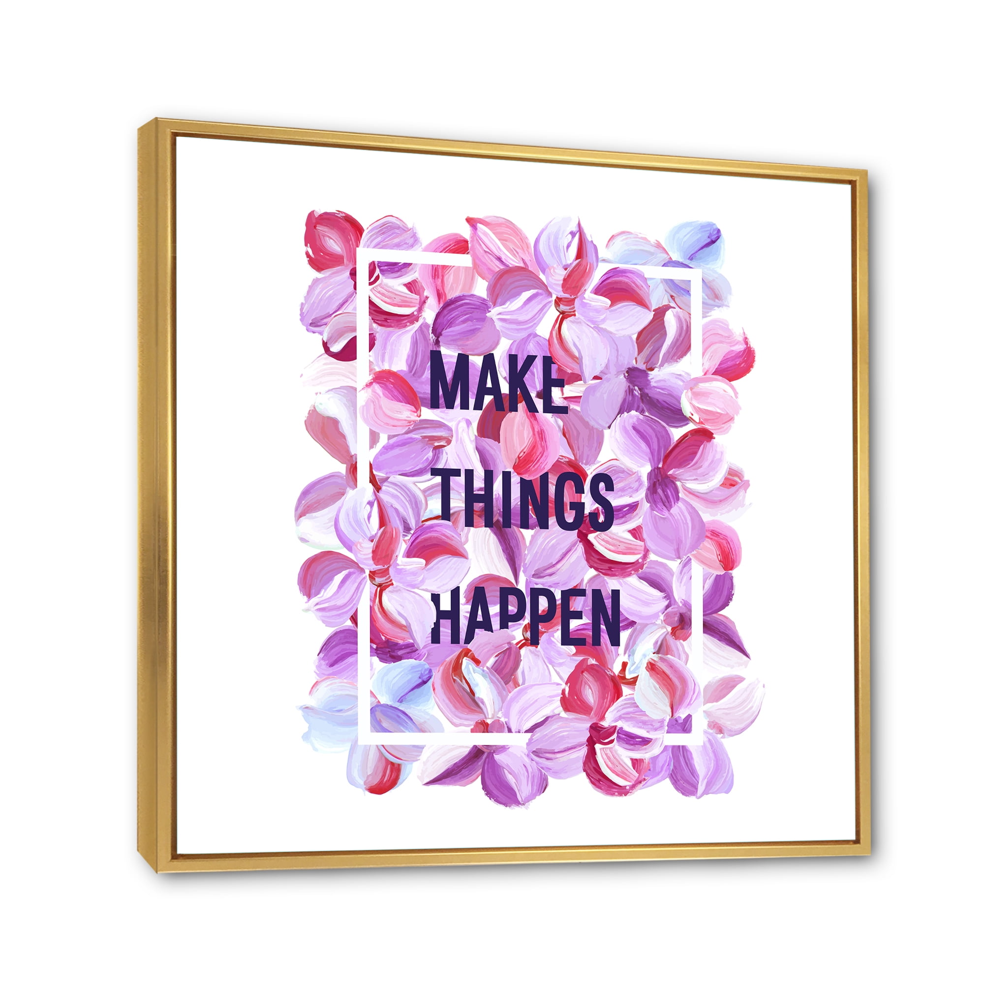 Designart 'Make Things Happen On Purple Flowers' Traditional Framed Canvas Wall Art Print