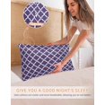 thumbnail image 5 of Purple Moroccon Pillow Cases Queen Size Set of 2, Smooth Satin Pillowcase for Hair and Skin, Country Chic Ethnic Minimalist Motifs Decorative Cooling Bed Pillow Covers with Zipper, 20x30 Inches, 5 of 5