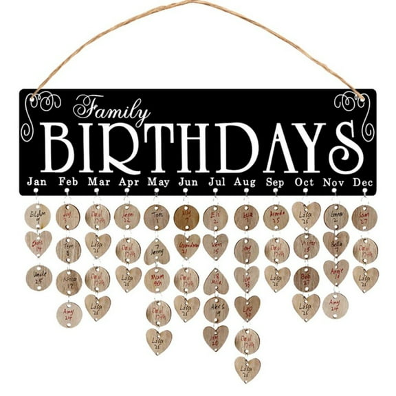 DIY Wooden Birthday Anniversary Reminder Calendar,Family Birthday Organizer Calendar Board,Birthday Gifts for Mom Mother-in-Law