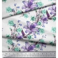 thumbnail image 2 of Soimoi Polyester Crepe Fabric Leaves & Lily Flower Decor Fabric Printed Yard 42 Inch Wide, 2 of 3