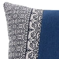 thumbnail image 2 of Jordan Manufacturing 18" x 18" Denim Blue and Cream Geometric Square Reversible Decorative Throw Pillow, 2 of 4
