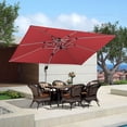 thumbnail image 3 of PURPLE LEAF 9 x 12FT Deluxe Rectangular Patio Umbrella, Large Offset Cantilever Umbrella with 360° Rotation, Terra, 3 of 14