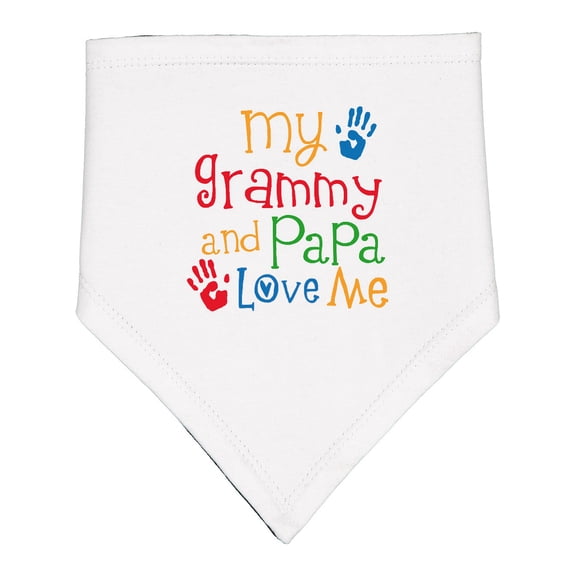 Inktastic Grammy and Papa Love Me Baby Bandana Bib
