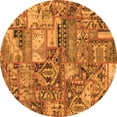 thumbnail image 1 of Ahgly Company Indoor Round Abstract Orange Modern Area Rugs, 4' Round, 1 of 4