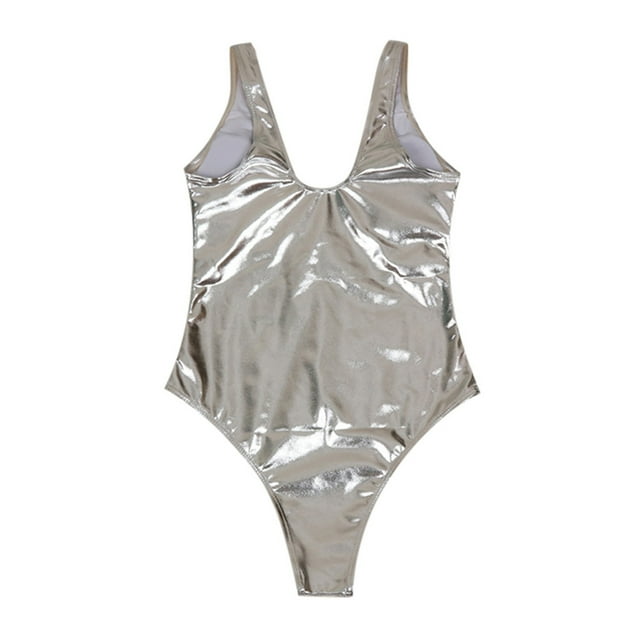 CAICJ98 High Waisted Swimsuits for Women Women One Piece Swimsuits Tummy Control One Shoulder Bathing Suits Ruffle Swimwear Silver,S