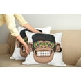 thumbnail image 3 of Ambesonne Funny Throw Pillow Cover 2 Pack, Hipster Monkey Glasses, 24", Brown Black White, 3 of 6