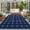 Blue, variant on Black Checkered Round Living Room Rugs 6 ft, Modern Minimalist Geometric Grid Lines Plaid Washable Area Rug with Non-Slip Sturdy Edge Binding Round Carpet for Kitchen Office Bedroom