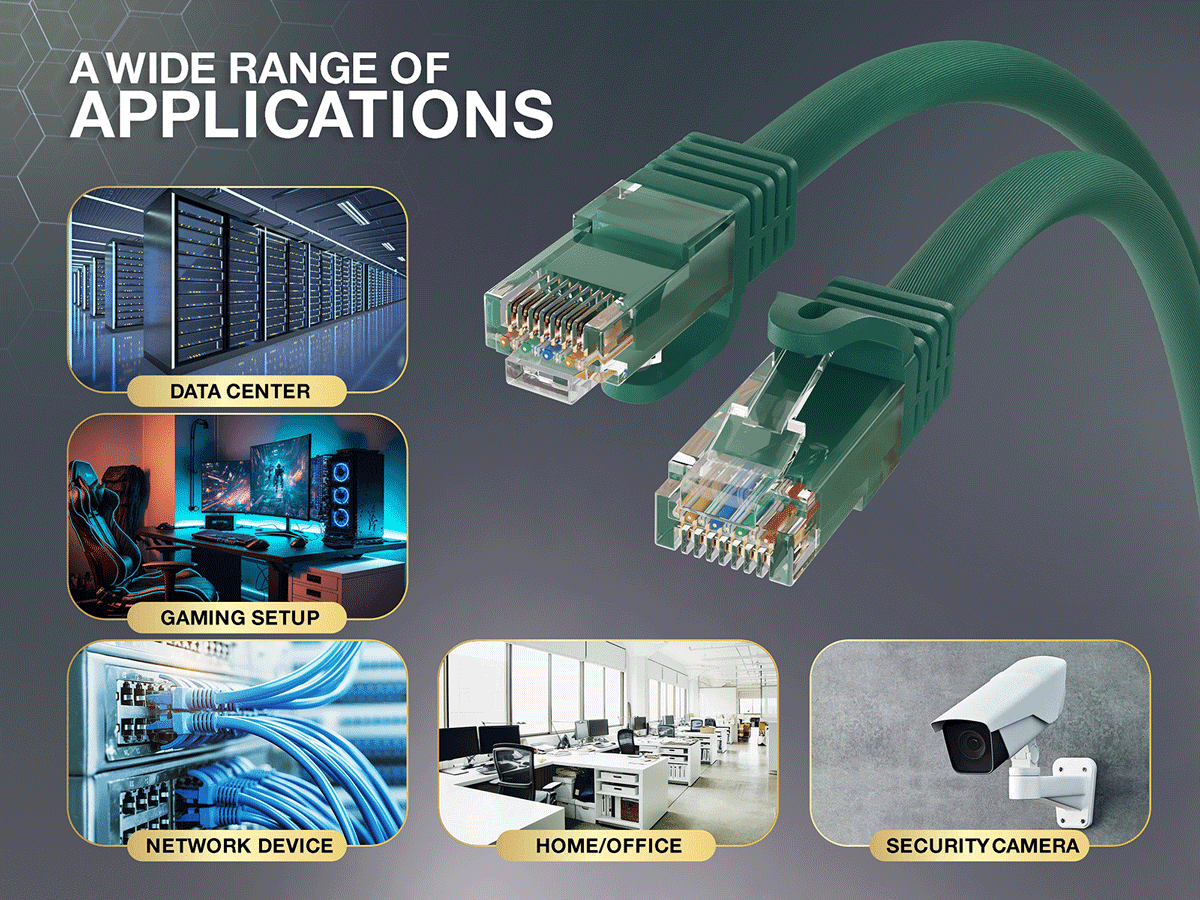 Cable Leader 30ft Cat6a UTP 10G Ethernet Network Patch Cable Snagless 24AWG Bare Copper, Green