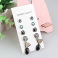 thumbnail image 3 of 6 Pares para Mujer Pendientes Antiguos de Plata Antigua Triángulo Oreja Stud de La Joyería Yinane  Ear Studs, 3 of 5