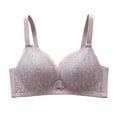 thumbnail image 2 of YWDJ Bras for Women Plus Size Back Closures Comfortable Bras No Wires Bras Wide Strap Half Cup Push up Wrap Sleep Bras Padded Comfort Bras Solid Comfy Bras Purple XL, 2 of 3