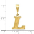 thumbnail image 4 of Finest Gold 14K Yellow Gold Textured Initial L Charm, 4 of 4
