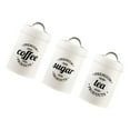 thumbnail image 3 of tredstone Kitchen Food Storage Canister Set 3 Pcs Coffee Tea Sugar Tins White, 3 of 8
