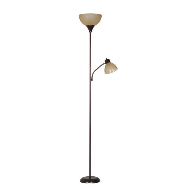 Mainstays 72'' Combo Floor Lamp with Adjustable Reading Lamp, Brown -  Walmart.com