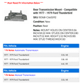 thumbnail image 2 of Rear Transmission Mount - Compatible with 1977 - 1979 Ford Thunderbird 1978, 2 of 2