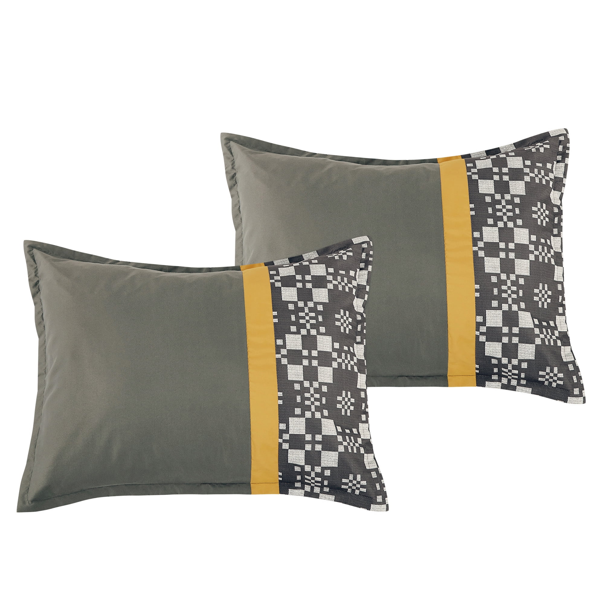 EvJk 7-Piece Luxury Comforter Set, Hybrid Print & Embroidery Technique, King