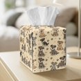 thumbnail image 5 of COEQINE PU Leather Square Tissue Box Cover, Snap Closure for Easy Refill & Storage, Universal Decorative Tissue Holder for Home Bedroom Car Office Desk, Schnauzer Dog Paw, 5 of 7