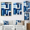 thumbnail image 4 of Designart "Sapphire Symmetry In Blue And White" Abstract Shapes Floater Framed Wall Decor, 4 of 5