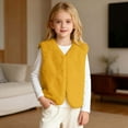 thumbnail image 2 of Teen Girls Fuzzy Vest Yellow Vest Kids Cozy Warm Winter Clothes Girls Vests 11-12 Years, 2 of 5