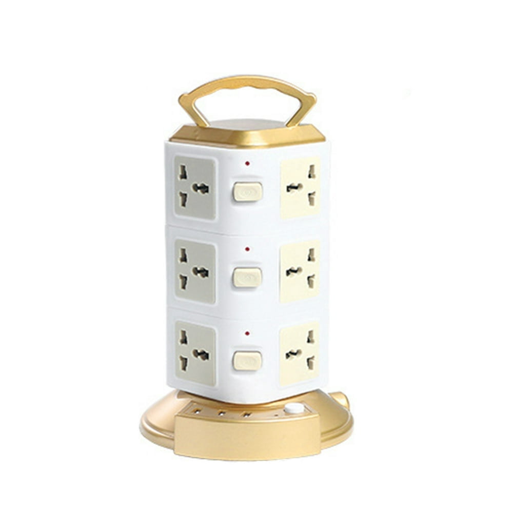 LEEYNEER Power Strip Surge Protector-Power Strip Tower with 3 USB Ports&16  Socket Plugs   6.6 Feet Long Extension Cord- Charging Station Vertical Sock