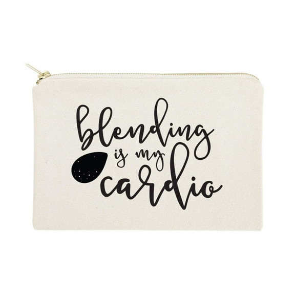 Blending is My Cardio Cotton Canvas Cosmetic Bag by The Cotton  Canvas Co.