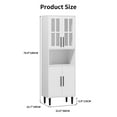 thumbnail image 2 of RichYa 71"H Tall Bookcase with Glass Door,4 Doors Display Bookshelf with Metal Legs,5 Tier Storage Cabinets for Living Room,Home Office,White(C), 2 of 11