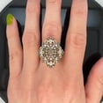 thumbnail image 2 of Lakshya Jewel LLC 14K Yellow Gold Finish Round Cut Brown & White CZ Cluster Ring, 2 of 5