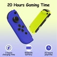 thumbnail image 3 of Controlador de interruptor para Nintendo Switch, el control remoto de interruptor soporta doble vibración/control de movimiento/captura de pantalla/despertador (azul y amarillo verde), 3 of 8