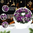 thumbnail image 3 of Shoreew 13" Purple Ribbon Christmas Advent Wreath 4 Advent Candles Holder Christmas Centerpiece with Bow Artificial Pine Cones for Winter Holiday Home Church Decor, 3 of 6