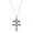 Red, variant on Crystal and Faux Pearl Double Cross 30 Pendant Necklace