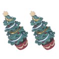 thumbnail image 4 of ORDDIART Christmas Tree Ornament Green Resin 2Pcs 3.0X1.8X1.8In, 4 of 6