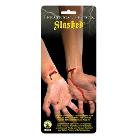 Costume Makeup Slashed Wrists Cuts Bloody Gory Latex Prosthetic Appliance Prop