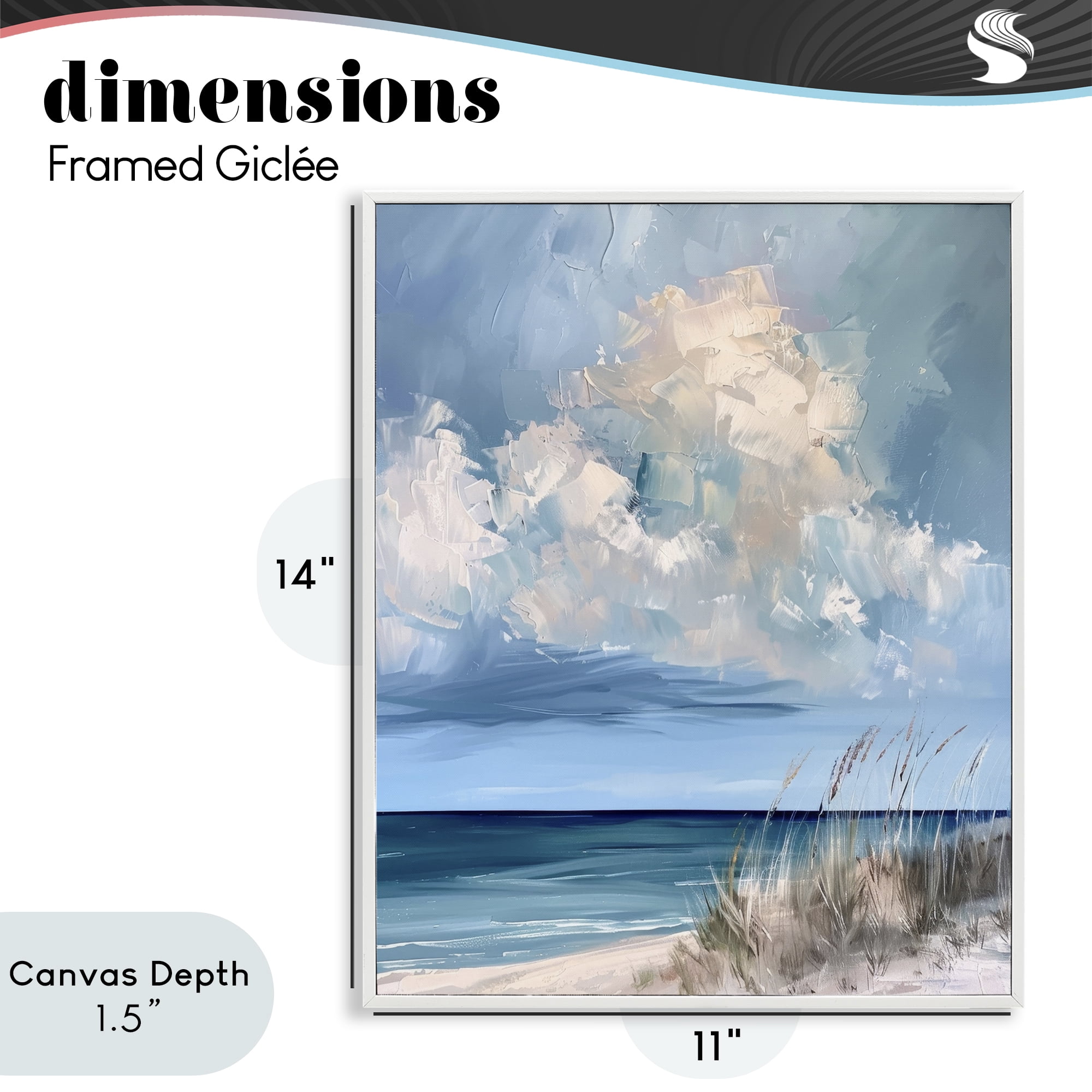 Stupell Industries A Storm Is Coming on Beach White Framed Giclee Art, design by Petal Prints Design