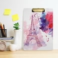 thumbnail image 5 of FMSHPON Eiffel Tower Rainbow Tie Dye Clipboard Hardboard Wood Nursing Clip Board and Pull for Standard A4 Letter 13x9 inches, 5 of 7