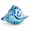 Aqua/Teal, variant on Sea Glart Figurines Hand Blown Conch Shell Sculpture Decor