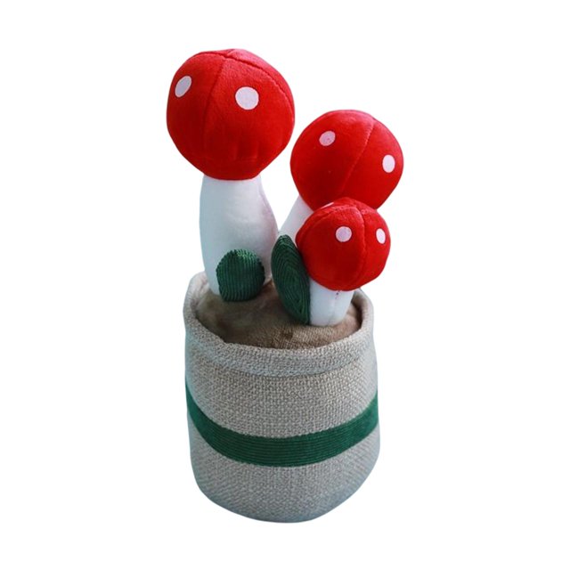 Lindo hongo juguetes de peluche regalo dibujos animados creativos en maceta suave para gabinete de TV Living Rojo kusrkot Juguetes de peluche de hongos