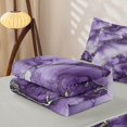 thumbnail image 5 of Homewish Purple Marble Zipper Twin Comforter Sets with Fitted Sheet and 2 Pillowcases,Gold Metallic Zipper Bedding Set,Light gray Reversible,4-Piece, 5 of 7