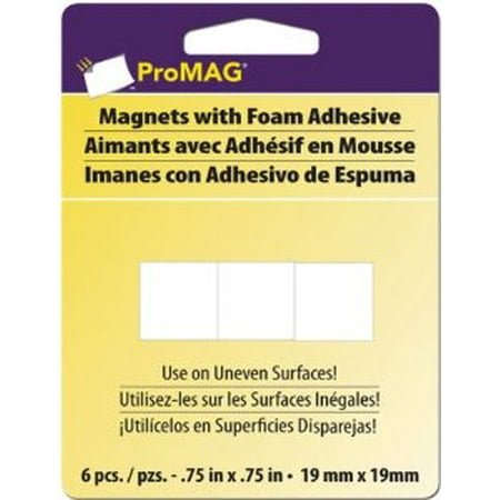 - ProMag Square Magnets with Foam Adhesive, .75