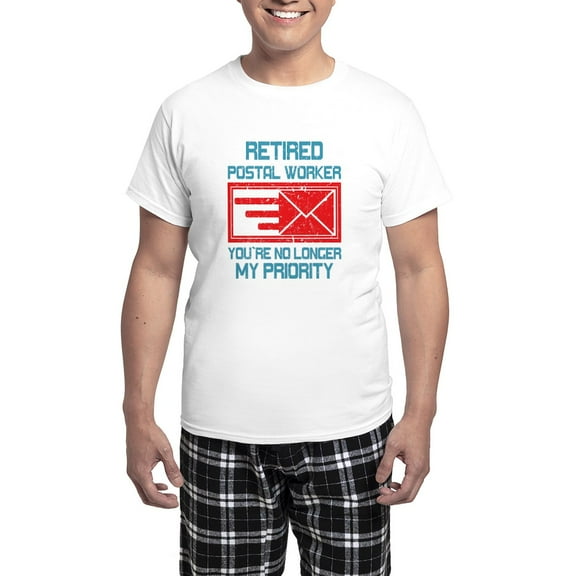 CafePress - Retired Postal Worker Graphic: You'Re Pajamas - Men's Light Loose Fit Cotton Pajama Set